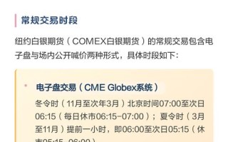纽约白银期货交易时间具体是几点？